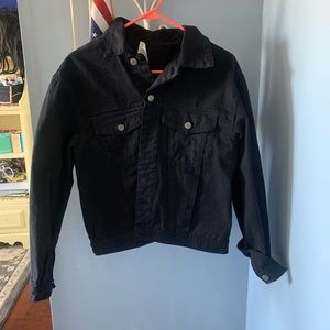 v cute black jean jacket